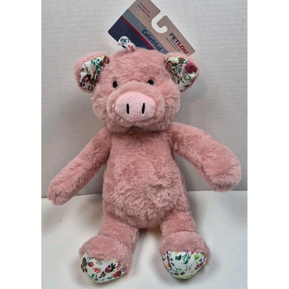 Petlou‎ 15" Pink Pig Squeaky Dog Toy